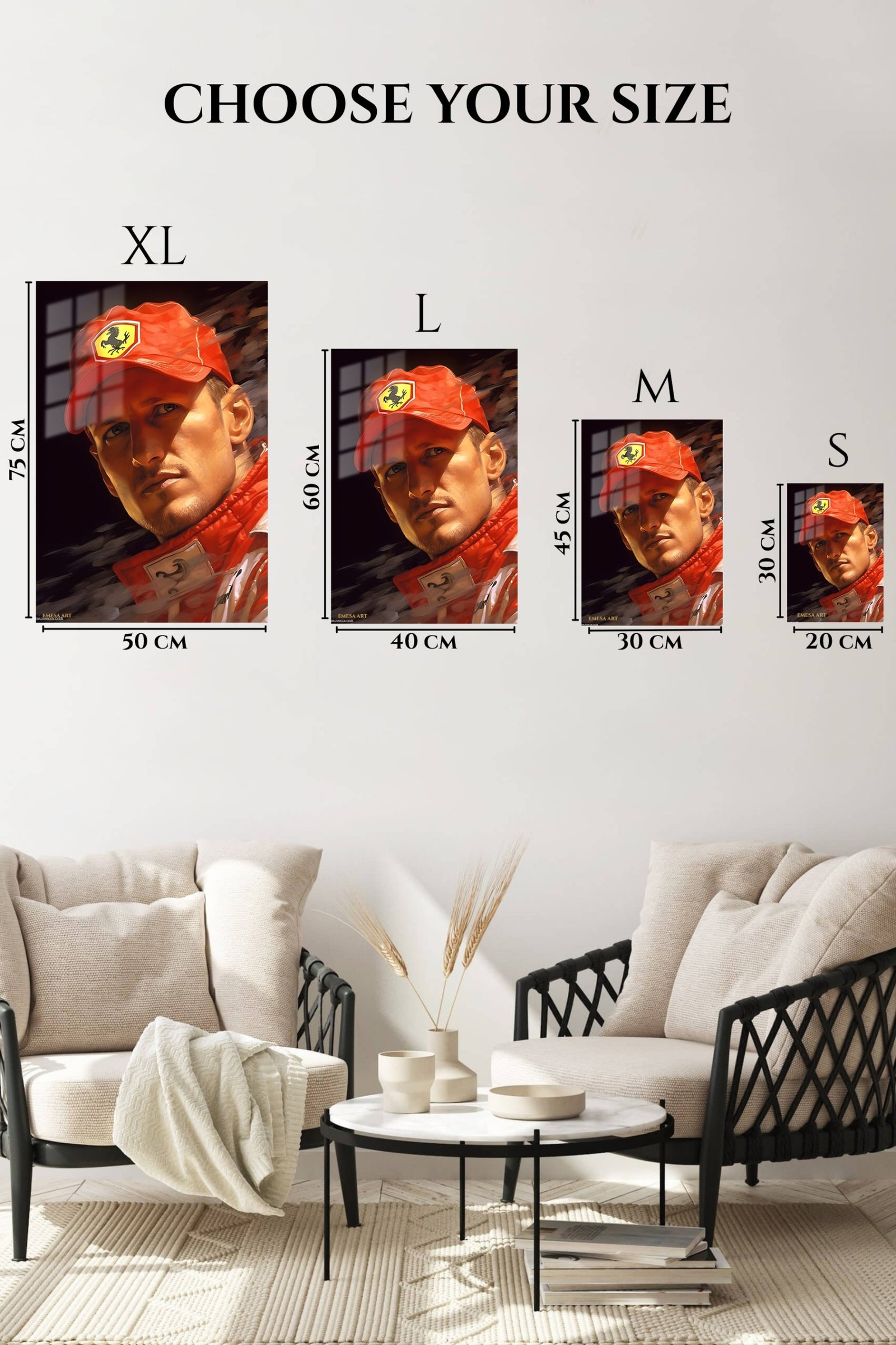Red Motorsport Portrait metal wall art print, view 6