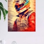 Sunlit Racing Driver Portrait metal wall art print, view 4