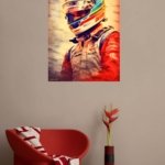 Sunlit Racing Driver Portrait metal wall art print, view 5
